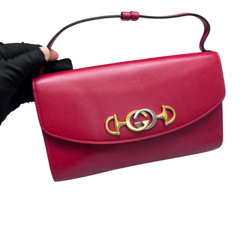 Gucci Two-Way Bag Calfskin Red