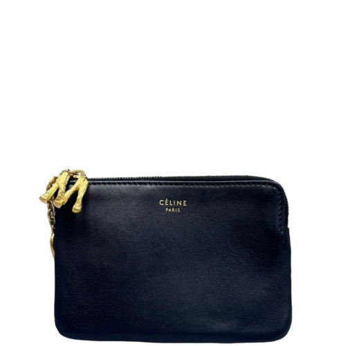 Celine Coin Purse Calfskin Black