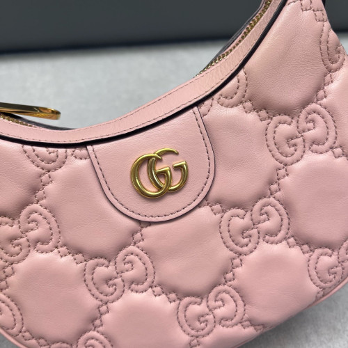 Gucci Mini Ophidia Half Moon Hobo Calfskin Pink
