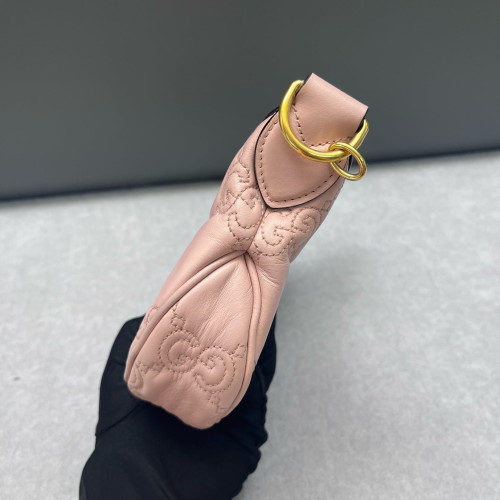 Gucci Mini Ophidia Half Moon Hobo Calfskin Pink