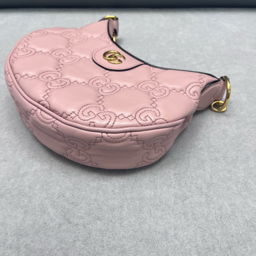 Gucci Mini Ophidia Half Moon Hobo Calfskin Pink