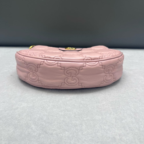 Gucci Mini Ophidia Half Moon Hobo Calfskin Pink