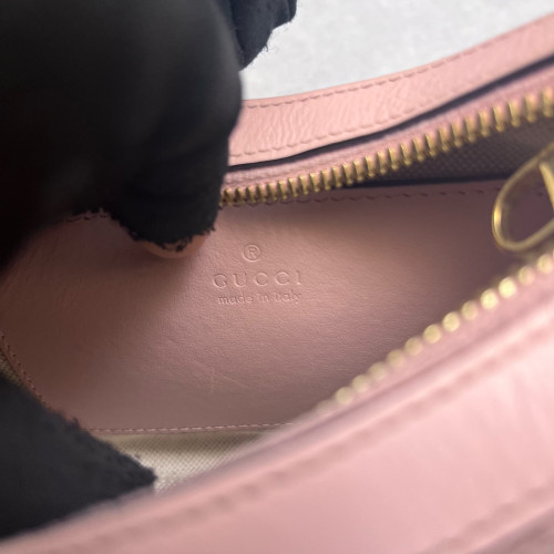 Gucci Mini Ophidia Half Moon Hobo Calfskin Pink