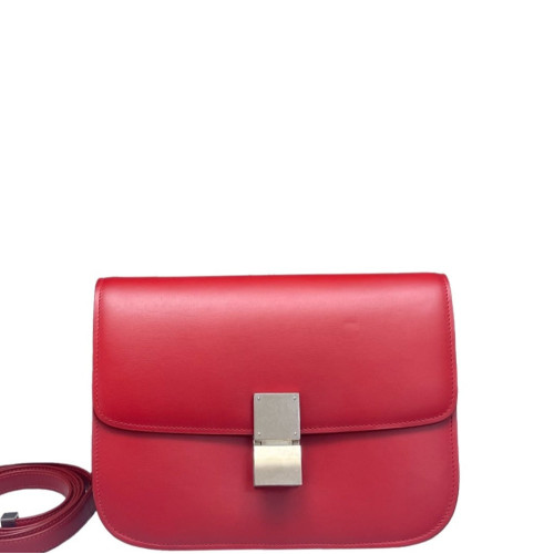 Celine Medium Classic Box Calfskin Red