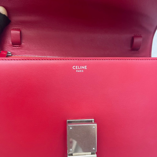 Celine Medium Classic Box Calfskin Red