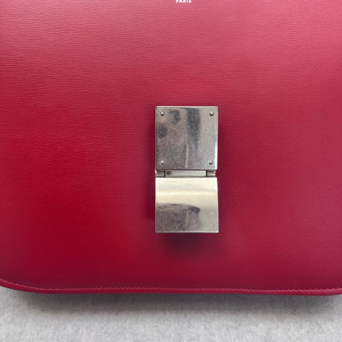 Celine Medium Classic Box Calfskin Red