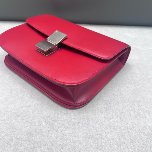 Celine Medium Classic Box Calfskin Red