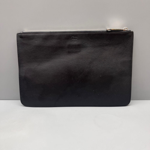 Fendi Strass Clutch Calfskin Black