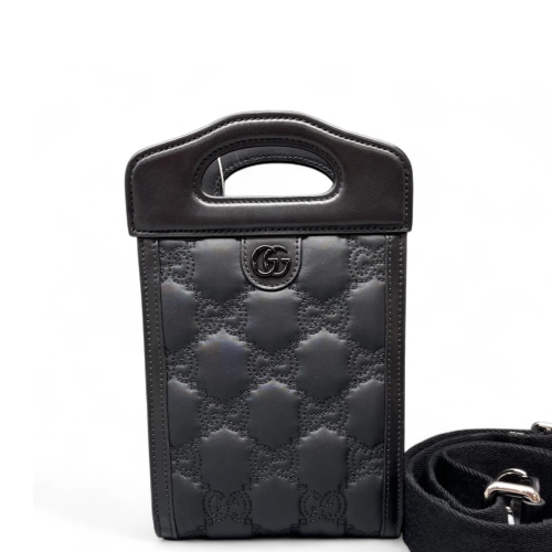 Gucci Phone Holder Calfskin Black Purple Gucci Phone Holder Calfskin Black Purple