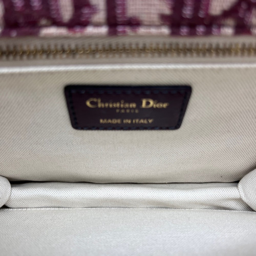 Dior Dioraddict Flap Oblique Calfskin Burgundy Beige