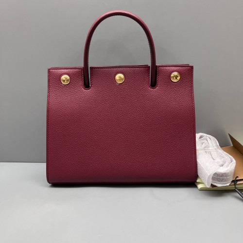 Burberry Tote Bag Grained Calfskin Burgundy