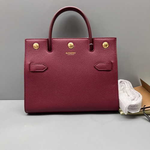 Burberry Tote Bag Grained Calfskin Burgundy