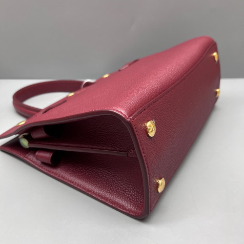 Burberry Tote Bag Grained Calfskin Burgundy