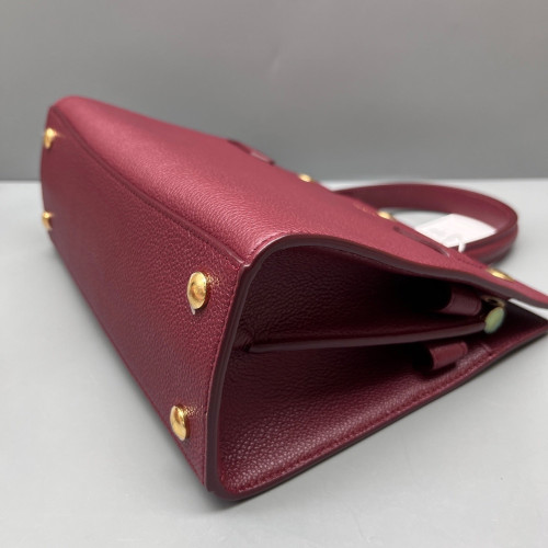 Burberry Tote Bag Grained Calfskin Burgundy
