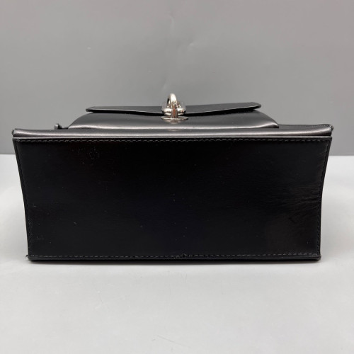 Balenciaga Shoulder Bag Lizard Embossed Calfskin Black