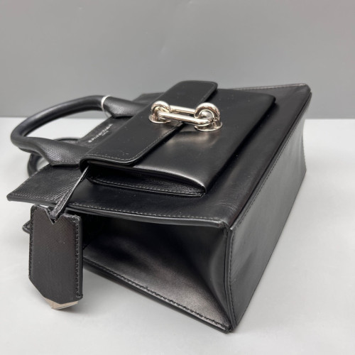 Balenciaga Shoulder Bag Lizard Embossed Calfskin Black