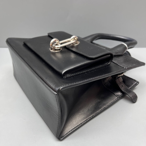 Balenciaga Shoulder Bag Lizard Embossed Calfskin Black