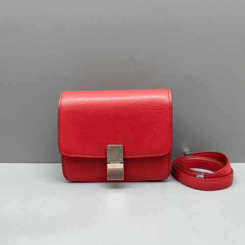 Celine Small Classic Box Calfskin Red