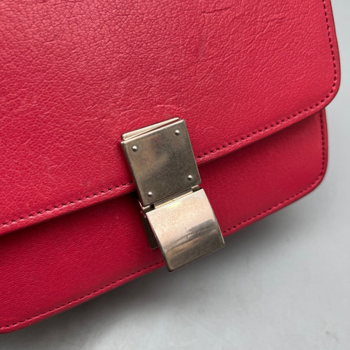Celine Small Classic Box Calfskin Red