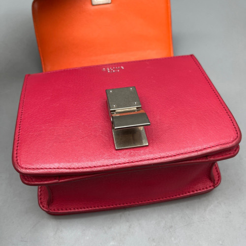 Celine Small Classic Box Calfskin Red