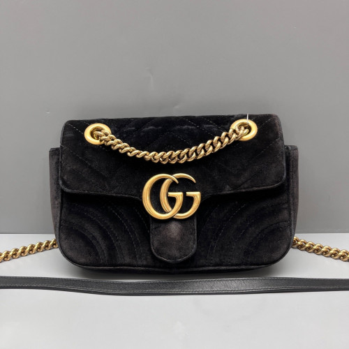 Gucci Mini GG Marmont Velvet Black