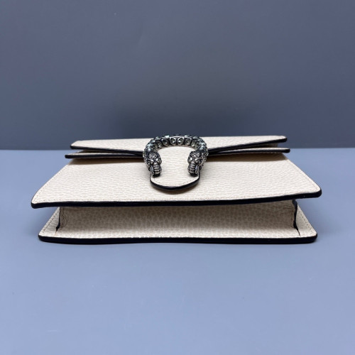 Gucci Strass Super Mini Dionysus Grained Calfskin White