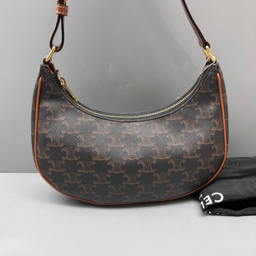 Celine Medium Ava Shoulder Bag Triomphe Brown Tan