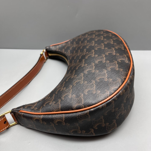 Celine Medium Ava Shoulder Bag Triomphe Brown Tan