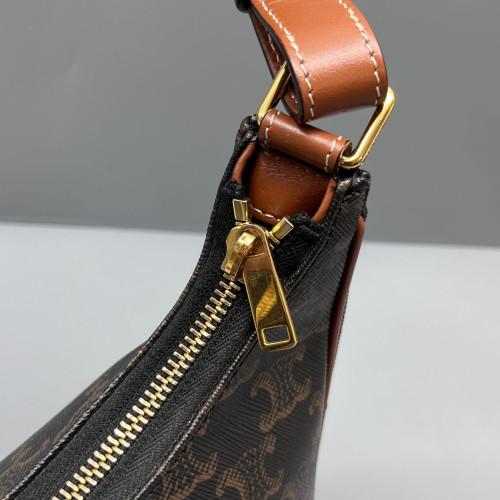 Celine Medium Ava Shoulder Bag Triomphe Brown Tan