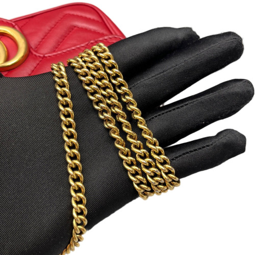 Gucci Chevron Super Mini GG Marmont Calfskin Red Gucci Chevron Super Mini GG Marmont Calfskin Red