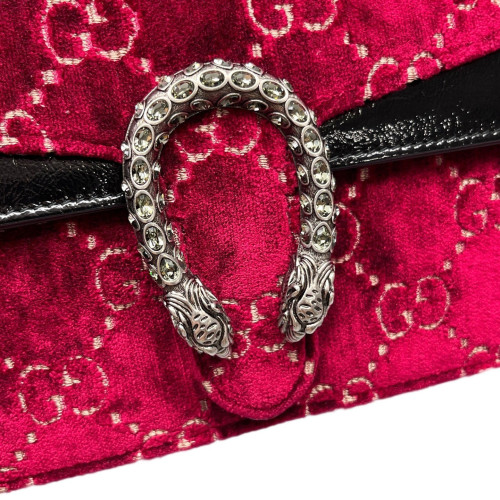 Gucci Crystal Embellished Small Dionysus Velvet Red Black Gucci Crystal Embellished Small Dionysus Velvet Red Black