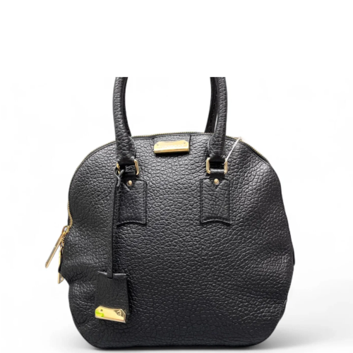 Burberry Small Orchard Bowling Bag Grained Calfskin Black