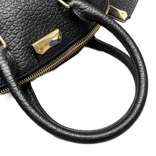 Burberry Small Orchard Bowling Bag Grained Calfskin Black