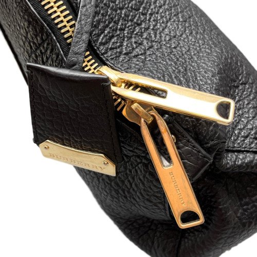 Burberry Small Orchard Bowling Bag Grained Calfskin Black