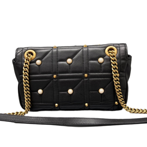 Gucci Studded Small GG Marmont Calfskin Black