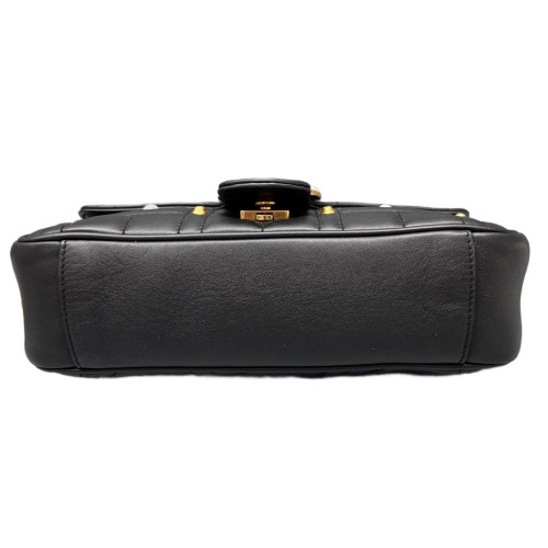 Gucci Studded Small GG Marmont Calfskin Black