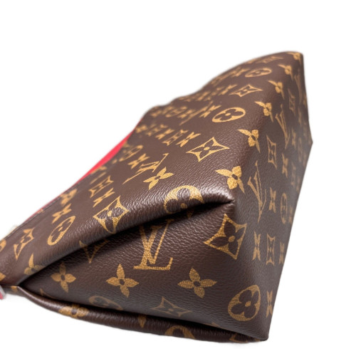 Louis Vuitton Clutch Monogram Brown Red