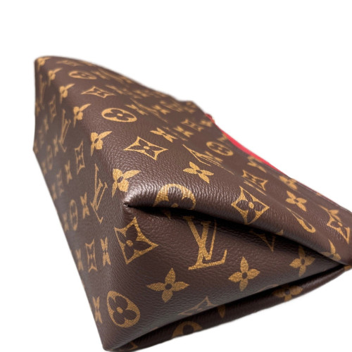 Louis Vuitton Clutch Monogram Brown Red