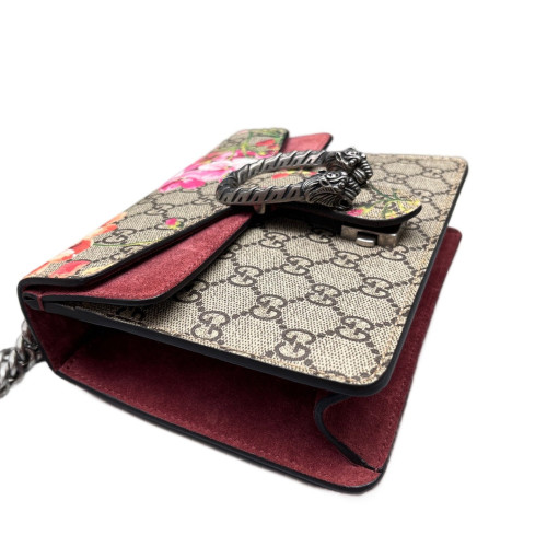 Gucci Flora Mini Dionysus GG Supreme Monogram Beige Pink Red