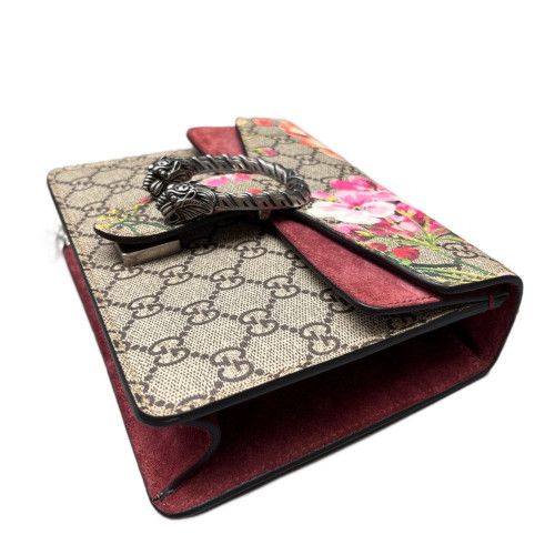 Gucci Flora Mini Dionysus GG Supreme Monogram Beige Pink Red