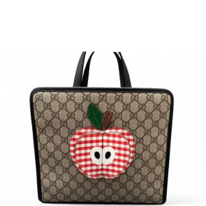 Gucci Children's Printed Tote Bag GG Monogram Beige Black Red