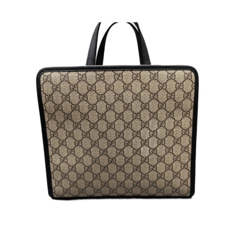 Gucci Children's Printed Tote Bag GG Monogram Beige Black Red