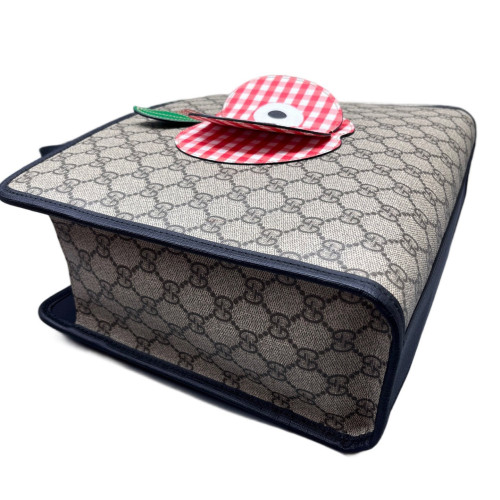 Gucci Children's Printed Tote Bag GG Monogram Beige Black Red