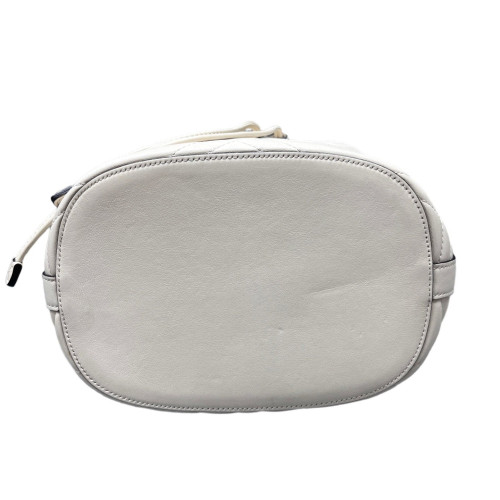 Gucci Chevron GG Marmont Bucket Bag Calfskin White