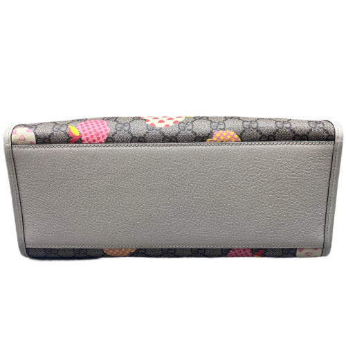 Gucci Apple Gg Small Retro Interlocking G Tote GG Supreme Monogram Grey Red Pink