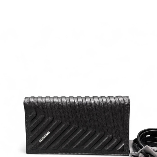 Balenciaga Car Flap Corssbody Bag Calfskin Black