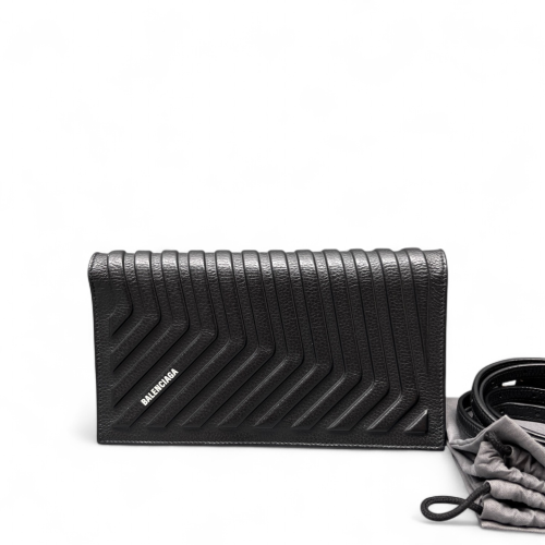Balenciaga Car Flap Corssbody Bag Calfskin Black