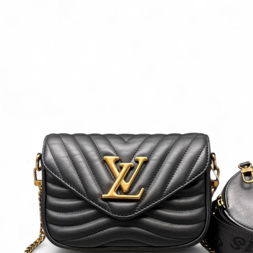 Louis Vuitton New Wave Multi Pochette Calfskin Black Louis Vuitton New Wave Multi Pochette Calfskin Black