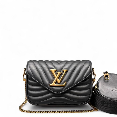 Louis Vuitton New Wave Multi Pochette Calfskin Black Louis Vuitton New Wave Multi Pochette Calfskin Black
