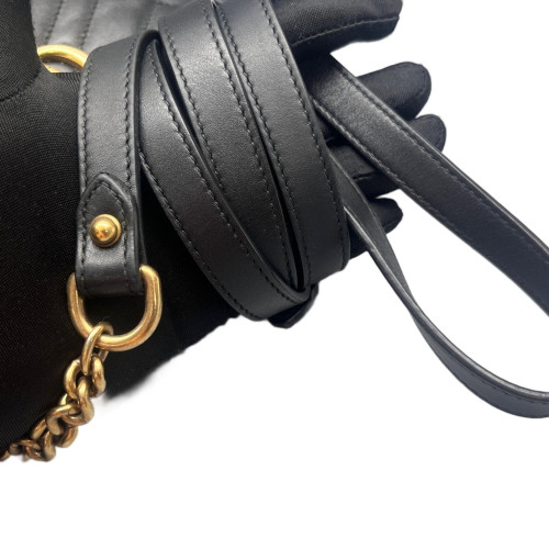 Gucci Chevron Mini GG Marmont Chain Shoulder Bag Calfskin Black Gucci Chevron Mini GG Marmont Chain Shoulder Bag Calfskin Black